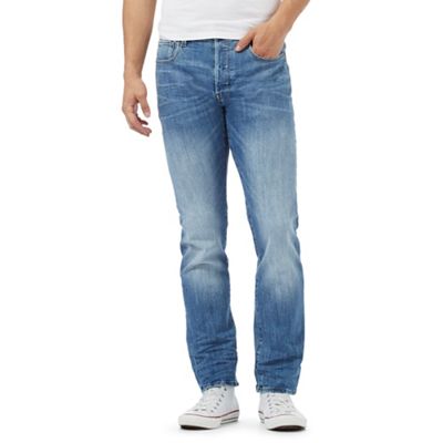 Light blue mid wash '3301' straight leg jeans